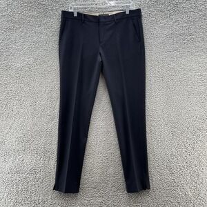 PT01 Pants Womens 8 Blue Wool Blend Slim Straight Ankle Career Slacks